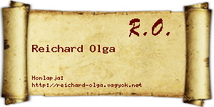 Reichard Olga névjegykártya
